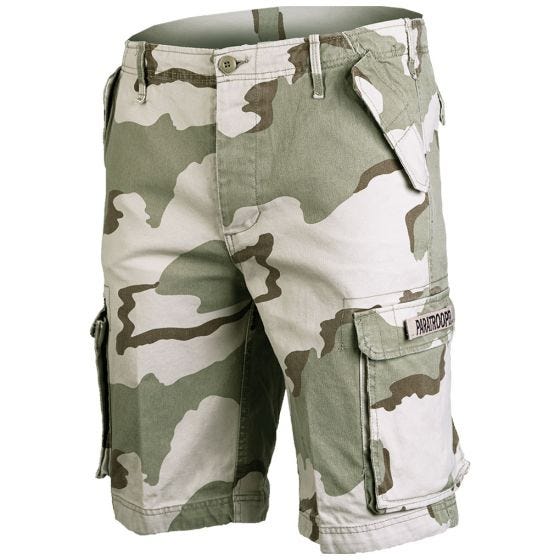 Pantalones cortos estilo cargo de paracaidista militar Mil-Tec en Desert 3 Colores