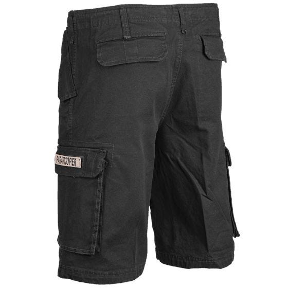 Pantalones cortos prelavados estilo cargo de paracaidista militar Mil-Tec en negro