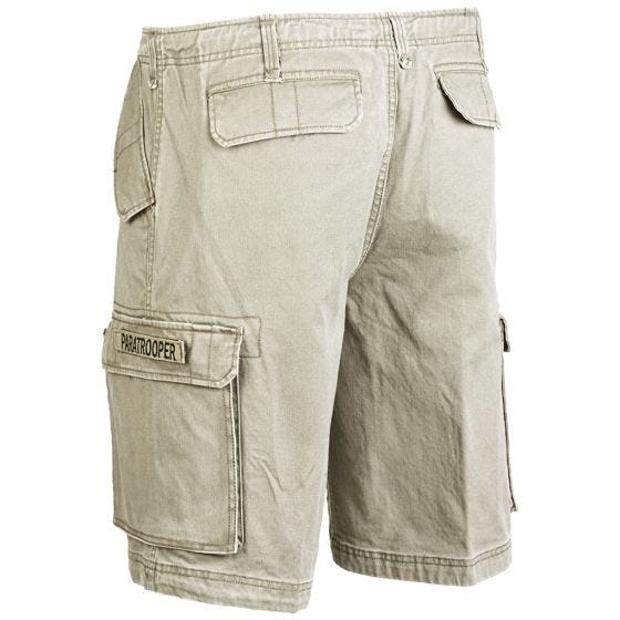 Pantalones cortos prelavados estilo cargo de paracaidista militar Mil-Tec en caqui