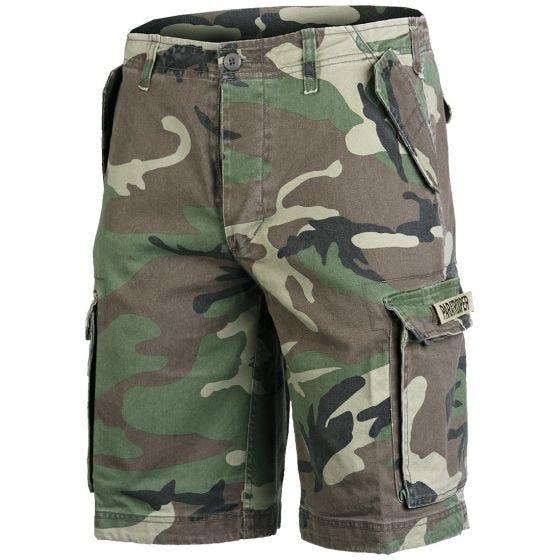 Pantalones cortos prelavados estilo cargo de paracaidista militar Mil-Tec en Woodland