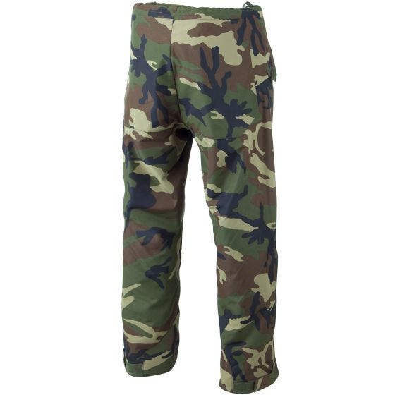 Pantalones para climas húmedos Mil-Tec laminado de 3 capas en Woodland