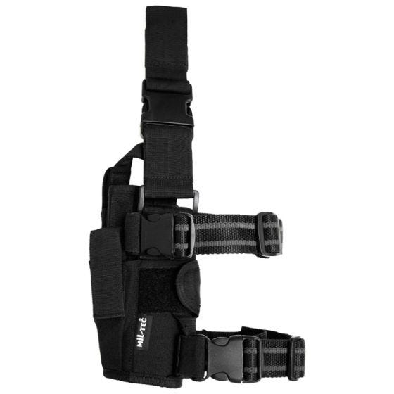 Funda de pistola para pierna ajustable Mil-Tec de Cordura en negro