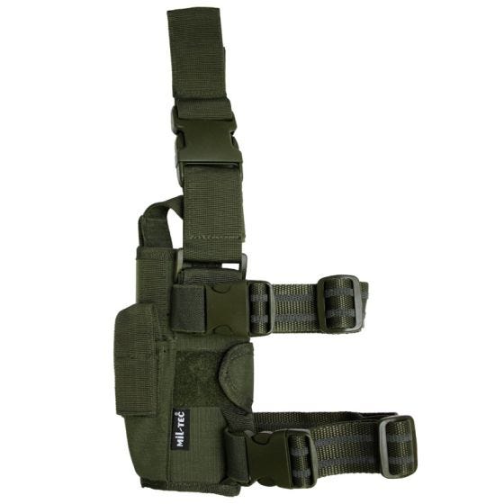 Funda de pistola para pierna austable Mil-Tec de Cordura en verde oliva