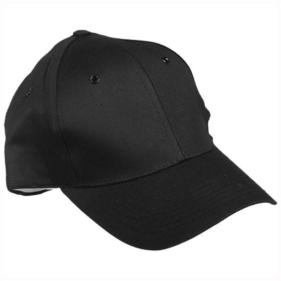 Gorra de béisbol Mil-Tec con banda de plástico en negro