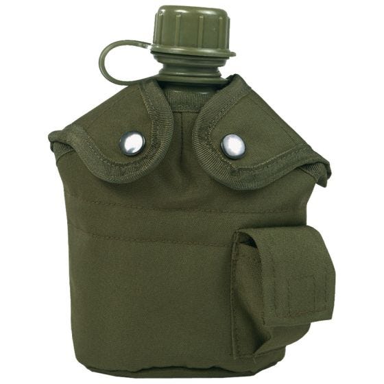 Cantimplora y vaso de estilo EE.UU. Mil-Tec en verde oliva
