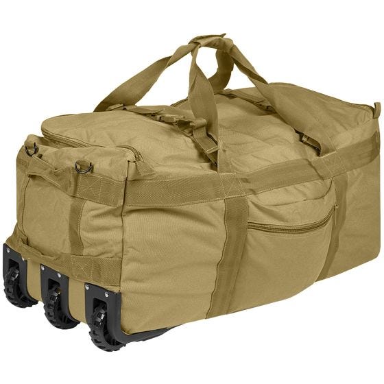 Bolsa de viaje Mil-Tec Combat con ruedas en Coyote