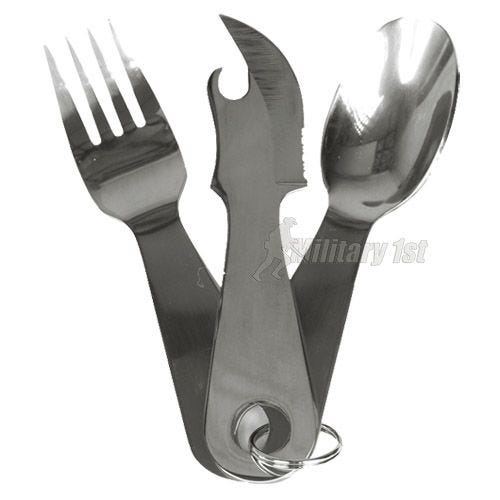 Cubiertos de acero inoxidable con funda Mil-Tec
