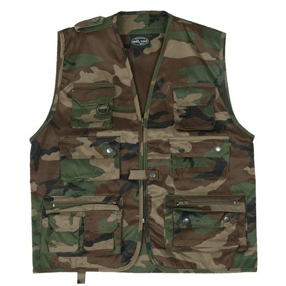 Chaleco de pesca Mil-Tec en Woodland