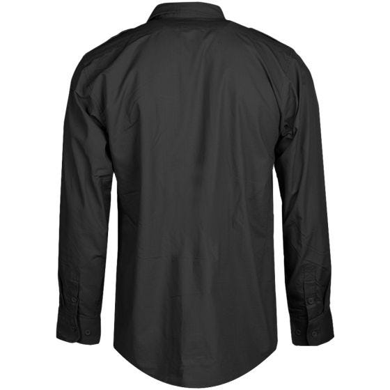 Camisa de manga larga Mil-Tec de tejido RipStop en negro