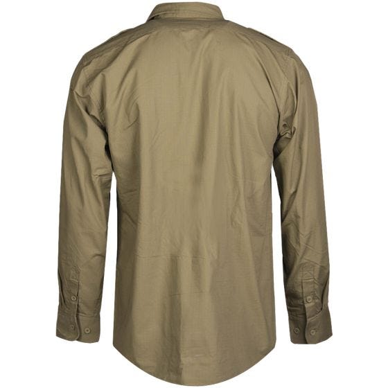 Camisa de manga larga Mil-Tec de tejido RipStop en Coyote