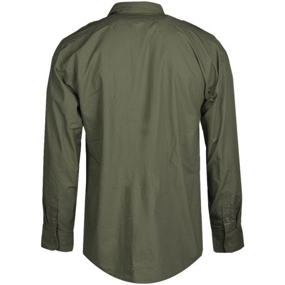Camisa de manga larga Mil-Tec de tejido RipStop en verde oliva