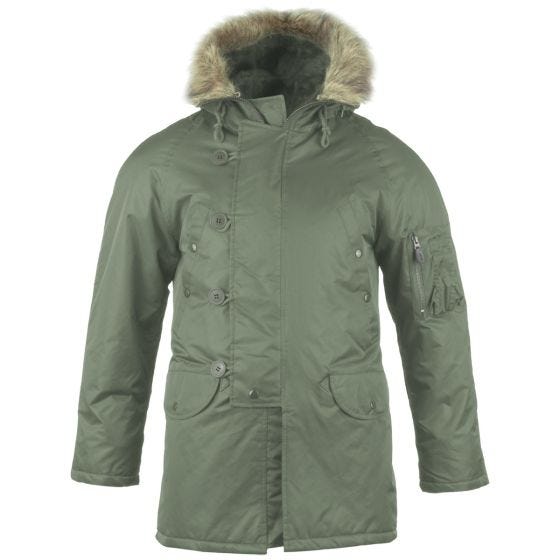 Chaqueta de aviador Mil-Tec N-3B en verde oliva