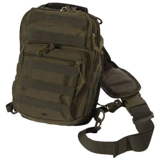 Mochila bandolera de asalto Mil-Tec de tamaño pequeño en verde oliva