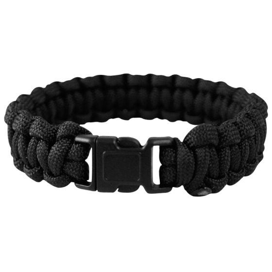 Pulsera de cuerda de paracaídas Mil-Tec 22 mm en negro