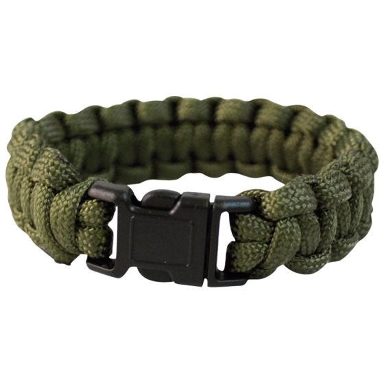 Pulsera de cuerda de paracaídas Mil-Tec 22 mm en verde oliva