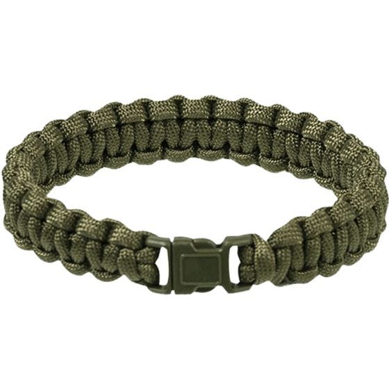 Pulsera de cuerda de paracaídas Mil-Tec 15 mm en verde oliva