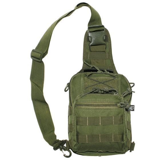 Bolso bandolera MFH con sistema MOLLE en verde oliva