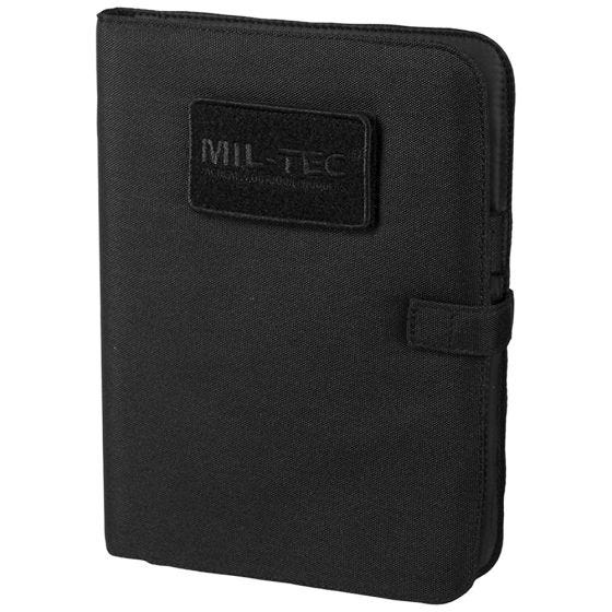 Cuaderno táctico con funda Mil-Tec de tamaño mediano en negro