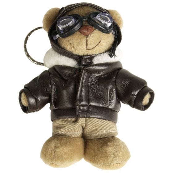 Llavero de osito de peluche Mil-Tec vestido de piloto
