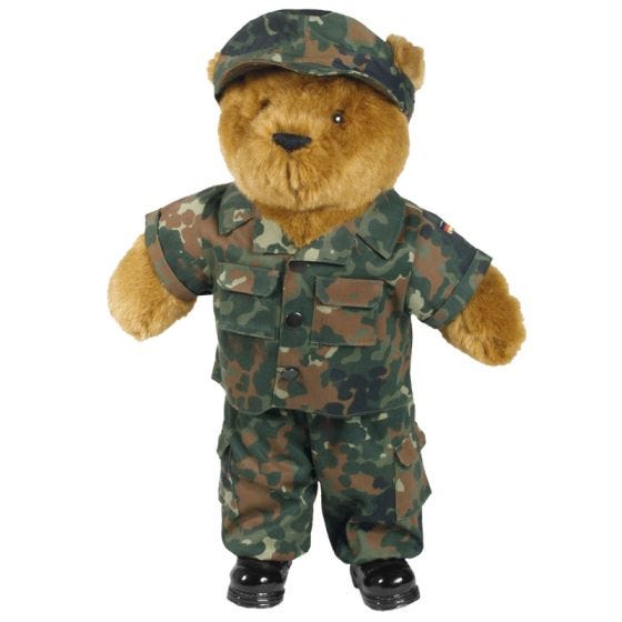 Traje para osito de peluche Mil-Tec de tamaño grande en Flecktarn