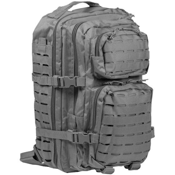 Mochila de asalto con sistema MOLLE Laser Cut Mil-Tec US de tamaño grande en Urban Grey