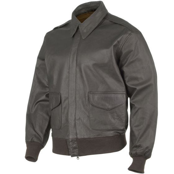 Chaqueta de aviador Mil-Tec A-2 de cuero en marrón