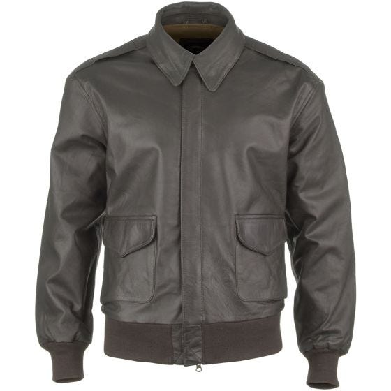 Chaqueta de aviador Mil-Tec A-2 de cuero en marrón