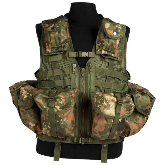 Chaleco táctico Mil-Tec con sistema modular en Flecktarn