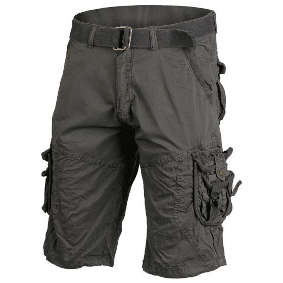 Pantalones cortos de supervivencia Mil-Tec prelavados de estilo vintage en negro