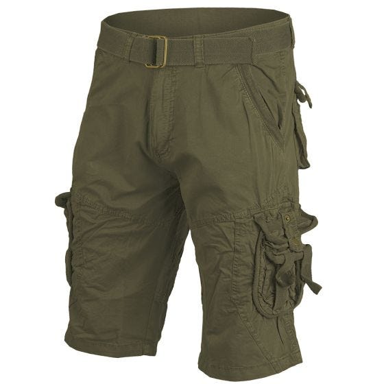 Pantalones cortos de supervivencia Mil-Tec prelavados de estilo vintage en verde oliva