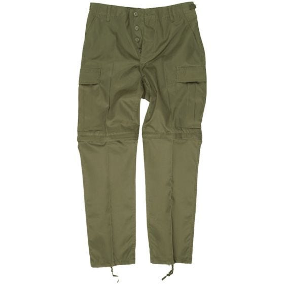 Pantalones de combate Mil-Tec con perneras de quita y pon en verde oliva