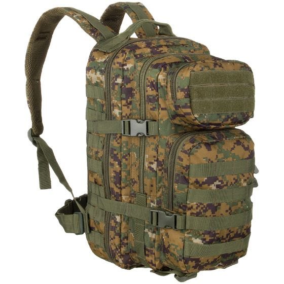 Mochila de asalto con sistema MOLLE Mil-Tec US de tamaño pequeño en Digital Woodland