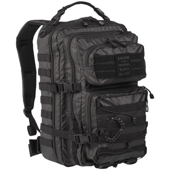 Mochila de asalto Mil-Tec US de tamaño grande en Tactical Black
