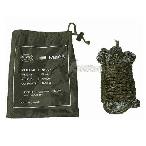 Hamaca de nailon Mil-Tec de tamaño mini en verde oliva
