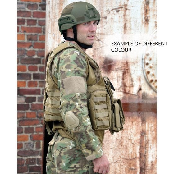 Chaleco de combate Mil-Tec M.Release con sistema MOLLE en verde oliva