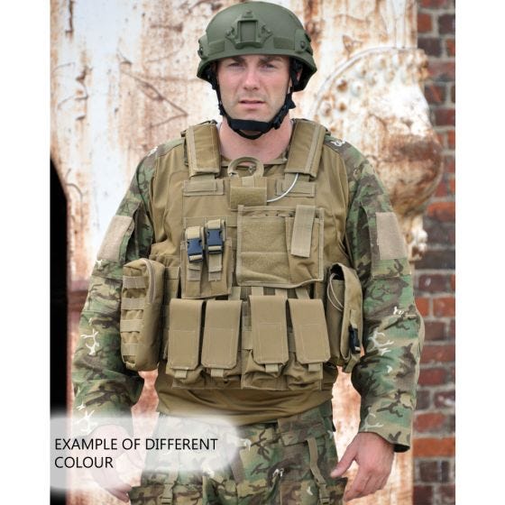 Chaleco de combate Mil-Tec M.Release con sistema MOLLE en verde oliva