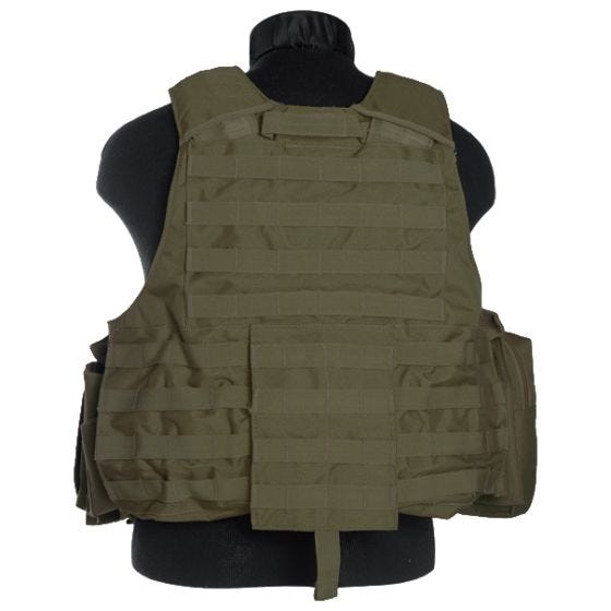 Chaleco de combate Mil-Tec M.Release con sistema MOLLE en verde oliva