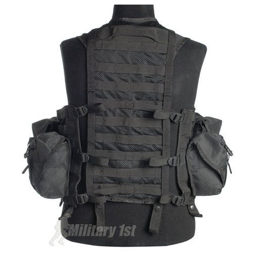 Chaleco táctico Mil-Tec con sistema modular en negro