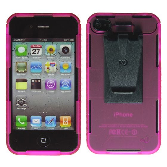 Funda translúcida para iPhone 4/4S Nite Ize Connect en rosa