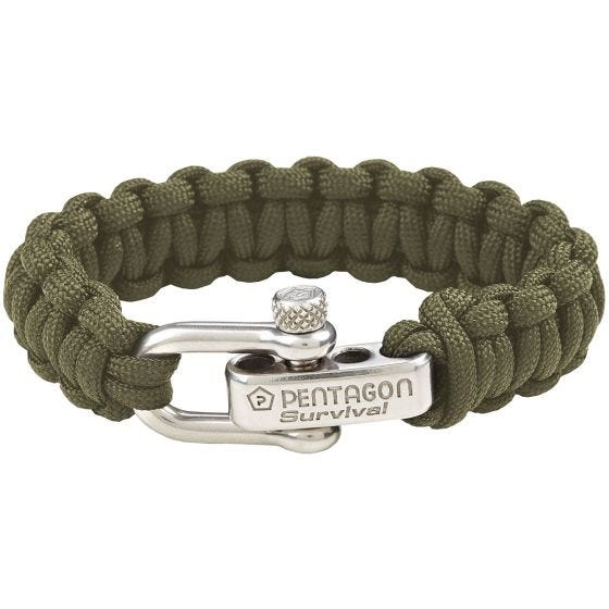 Brazalete de supervivencia Pentagon en Olive Green