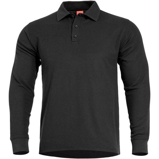 Polo de manga larga Pentagon Aniketos en negro