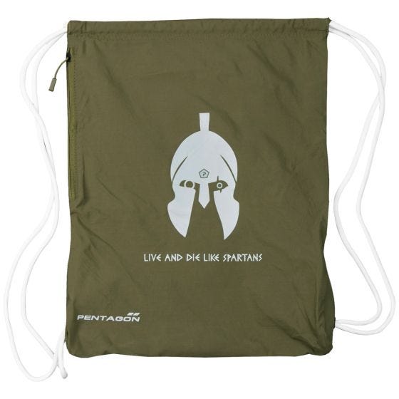 Mochila deportiva Pentagon Moho con casco espartano en verde oliva