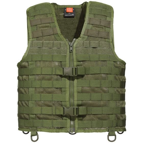 Chaleco Pentagon Thorax 2.0 con sistema MOLLE en verde oliva