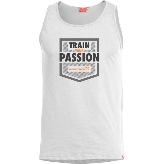 Camiseta sin mangas Pentagon Astir Train your passion en blanco