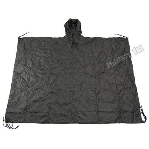 Poncho impermeable de Ripstop en negro