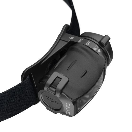 Linterna frontal Princeton Tec Sync LED con carcasa en negro/gris oscuro