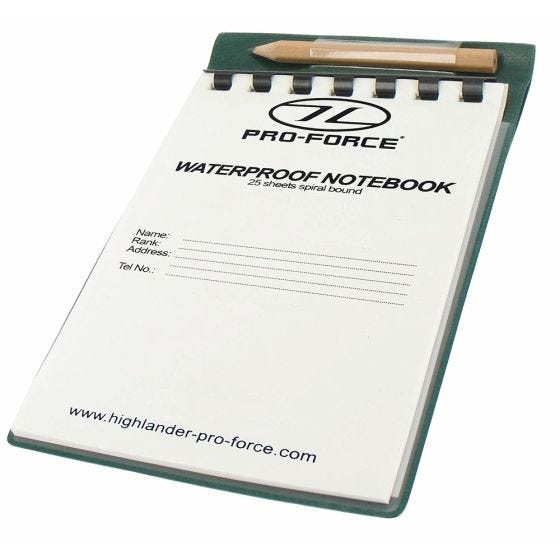 Bloc de notas impermeable Pro-Force