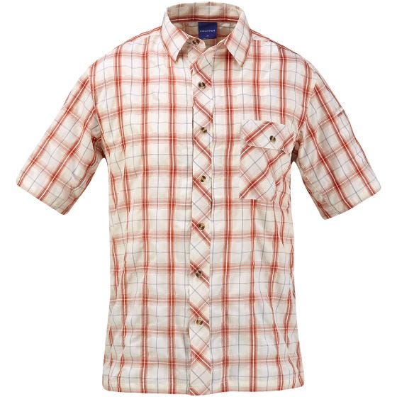 Camisa abotonada de manga corta Propper Covert en Brick Plaid