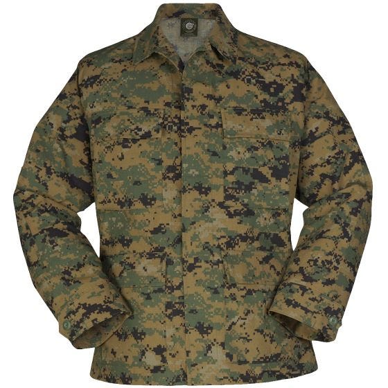 Chaqueta de uniforme de Ripstop de polialgodón Propper BDU en Digital Woodland