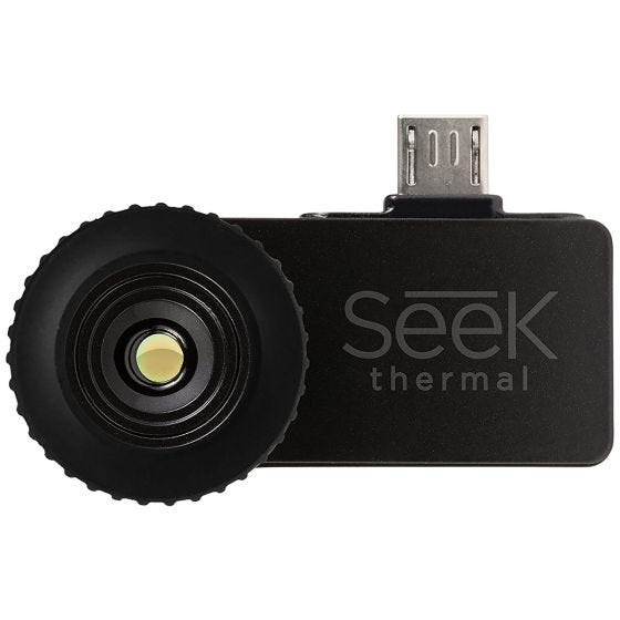 Cámara térmica ultraligera para smartphone Android Seek Thermal en negro